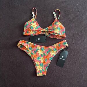 Blackbough Pink and Orange Floral Bikini